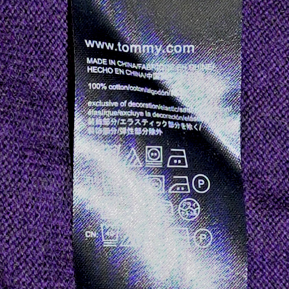 Tommy Hilfiger Men's Sweater Sz XL Argyle Purple Long Sleeve V-Neck Cotton EUC - Picture 10 of 14